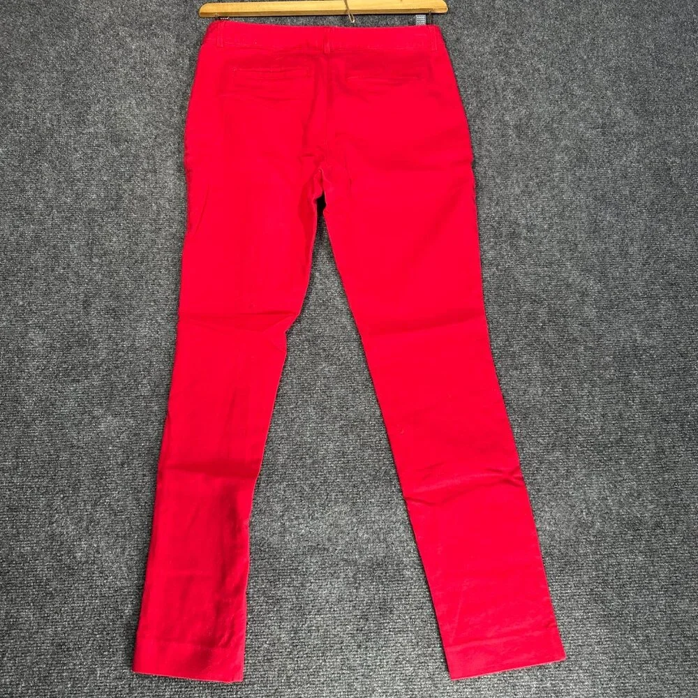 MICHAEL Michael Kors Pants Women 2 Red Stretch Trousers Tapered Leg Zip Pockets - Picture 7 of 8